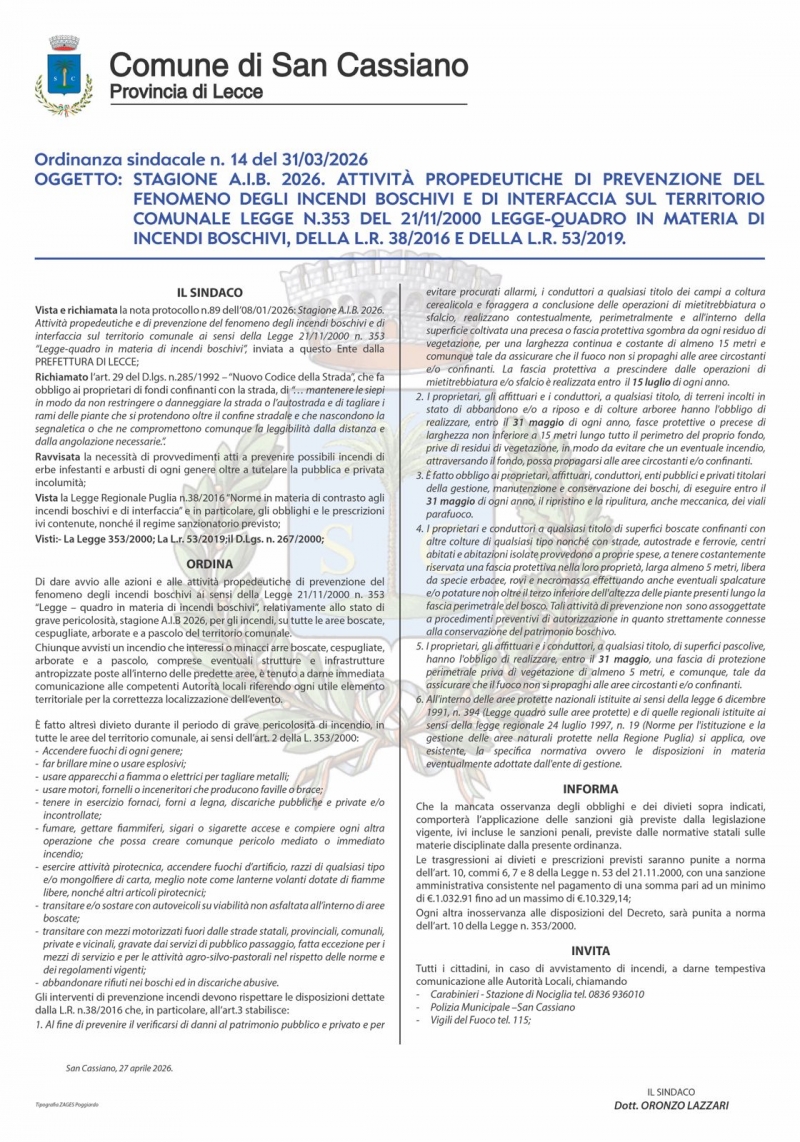 Prevenzione incendi boschivi
