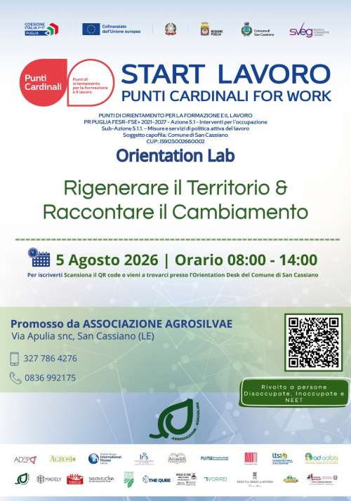 PUNTI CARDINALI FOR WORK - START LAVORO ORIENTATION LAB, 5 AGOSTO 2026