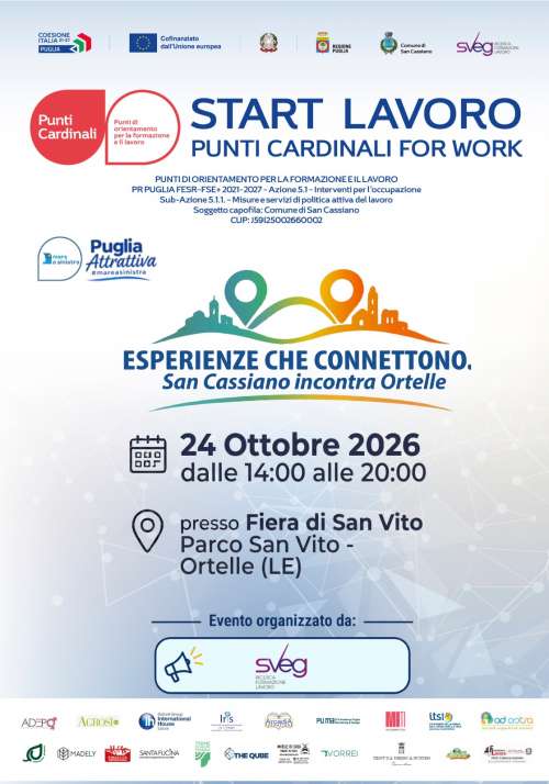 PUNTI CARDINALI FOR WORK - START LAVORO COMUNE DI SAN CASSIANO_CUP: J59I25002660002. INCONTRO DEL 24 OTTOBRE 2026